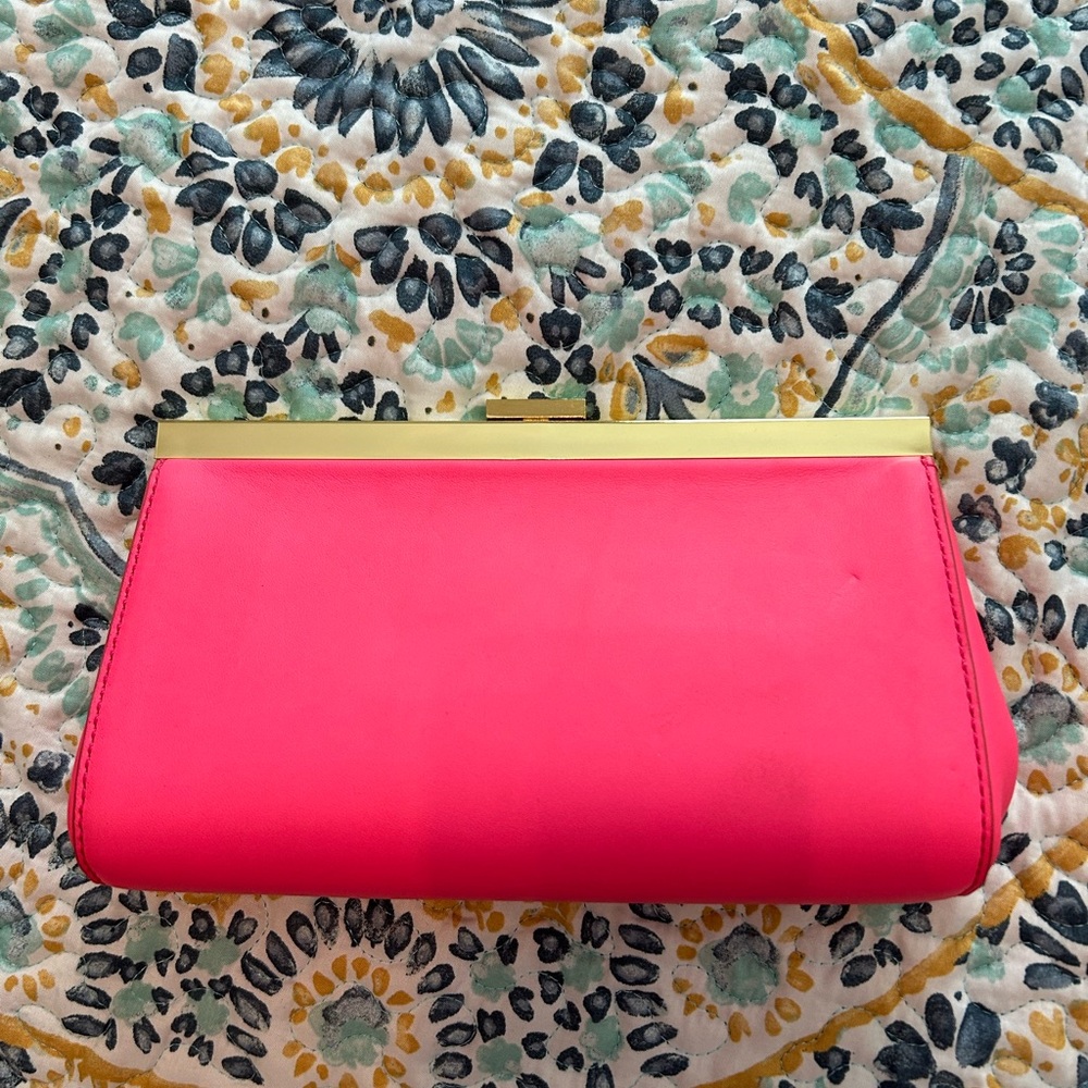 Pink JCrew clutch purse